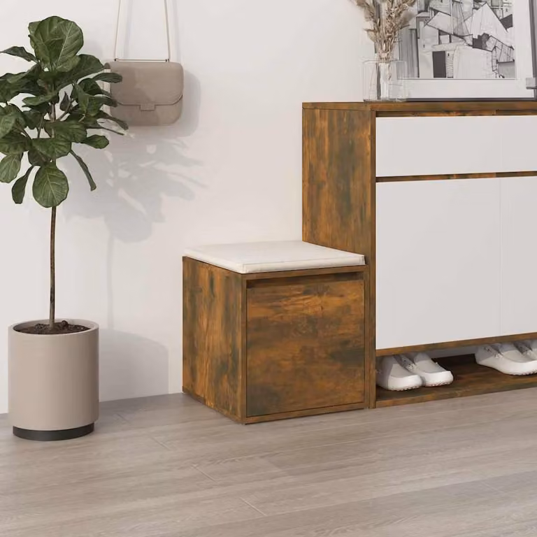 Cassetto Contenitore vidaXL in Legno Multistrato e MDF, Rovere Fumo, L/P/H: 40,5 x 40 x 40 cm
