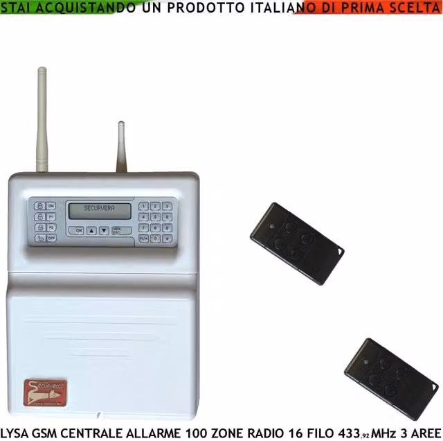 Centrale Allarme Radio Filo Lysa GSM Securvera Bianca con App Android e Ascolto Ambientale