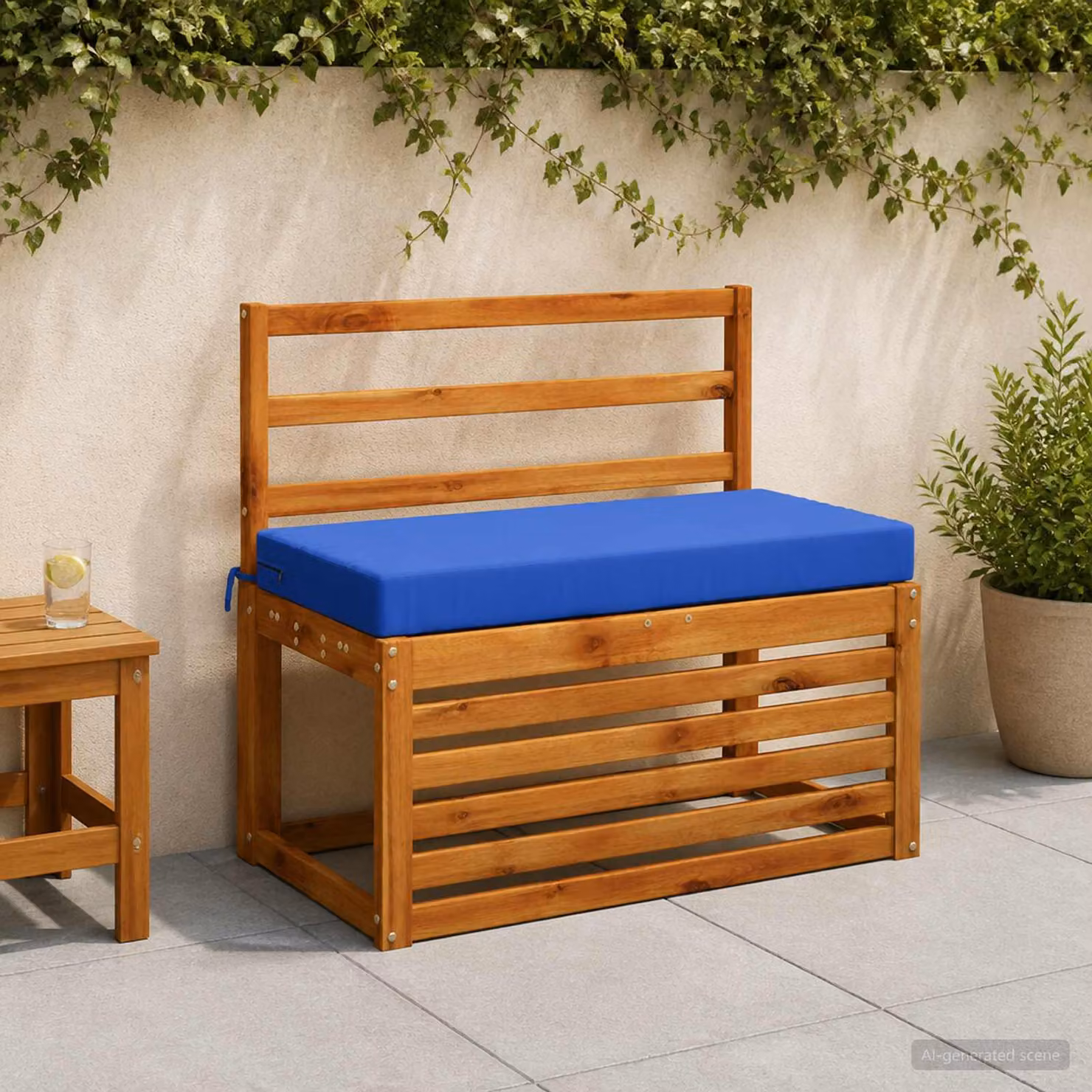 Cuscino per panchina vidaXL SOEST blu reale in poliestere con rivestimento rimovibile e resistenza ai raggi UV