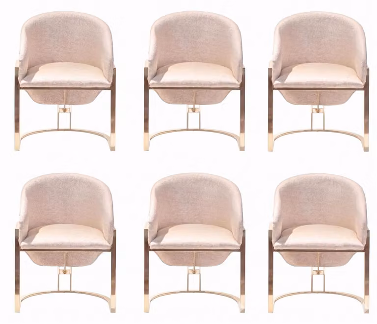 Sedia bianca, comoda, per il soggiorno, in metallo e tessuto, design moderno, stile minimalista, nuova