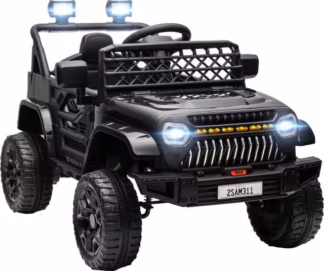 Auto Elettrica per Bambini 12V con Telecomando ¨C Xylo ¨C Nero con Luci LED e Clacson
