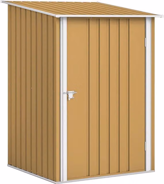 Casetta porta attrezzi da giardino XYLO in acciaio galvanizzato giallo L 100 cm x P 104 cm x H 160 cm