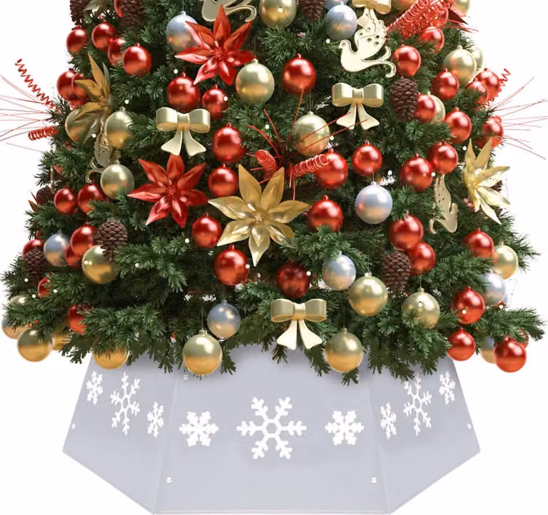 Maison Exclusive - Gonna per Albero di Natale Argento e Bianco Ø68x25 cm