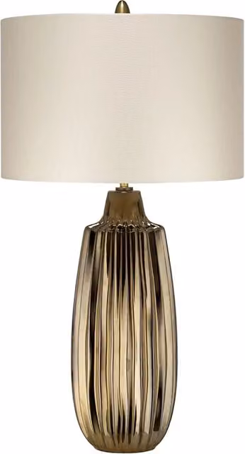 Lampada Da Scrivania Contemporanea Newham In Ceramica Bronzo Bianco 1 Luce E27