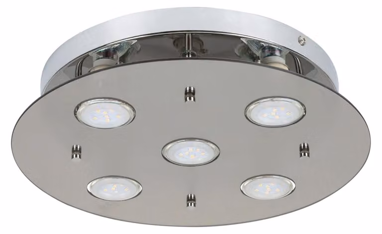 Rabalux 2645 Naomi plafoniere GU10 5x MAX 15 vetro metallico color fumo
