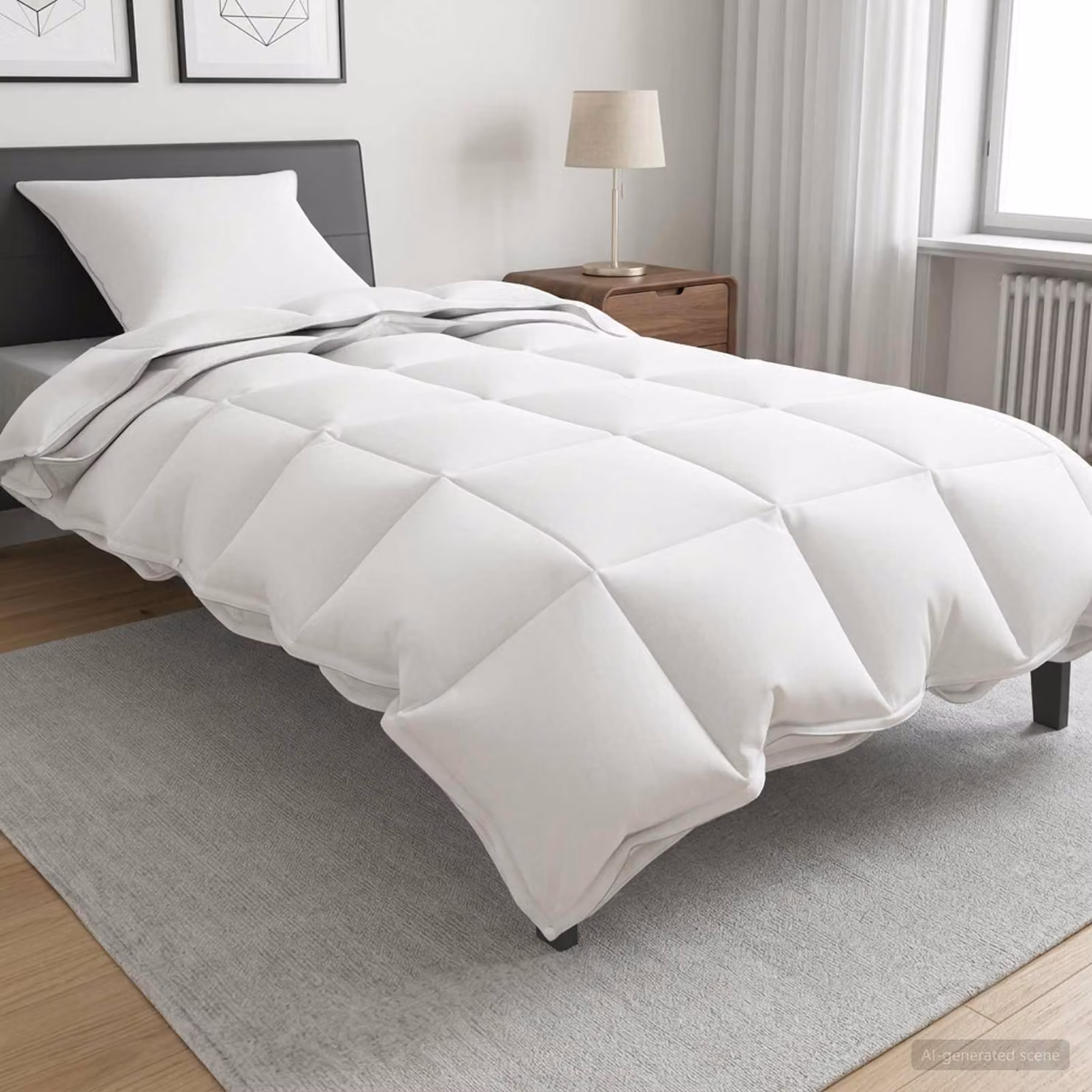 Set di 2 piumini vidaXL per tutto l'anno in fibra di bambù e poliestere, colore bianco, L 137 x P 200 cm