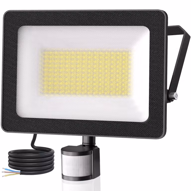 Faretto LED da esterno, 100W, 9000 lumen, 6500K, con sensore di movimento, grado di protezione IP66