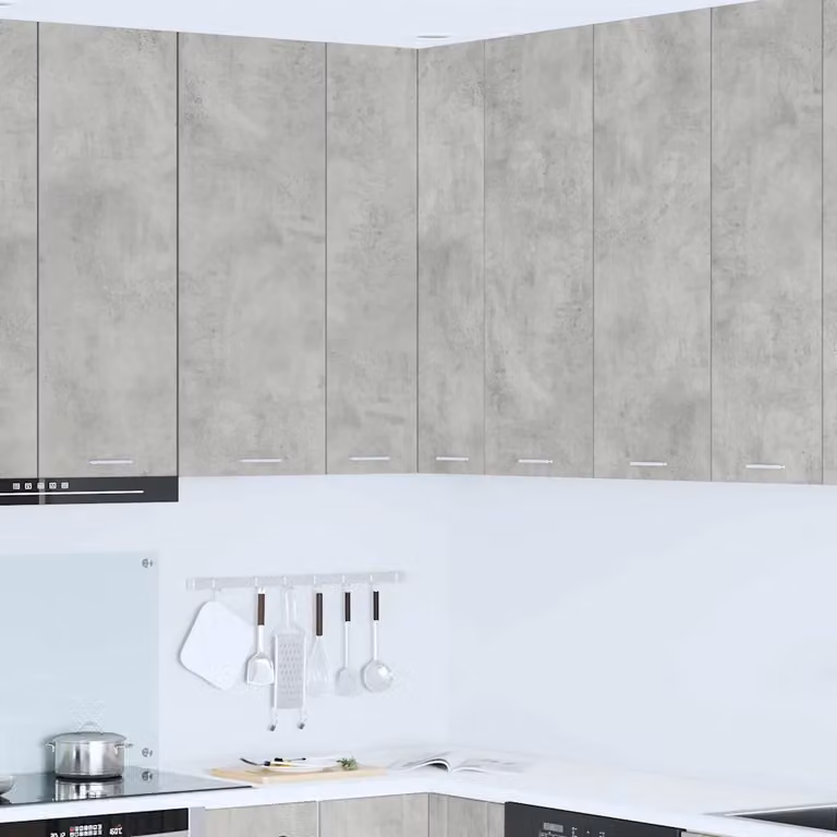 Armadio pensile da cucina moderno vidaXL in MDF, Grigio e Bianco, L/P/H: 57 x 57 x 100 cm