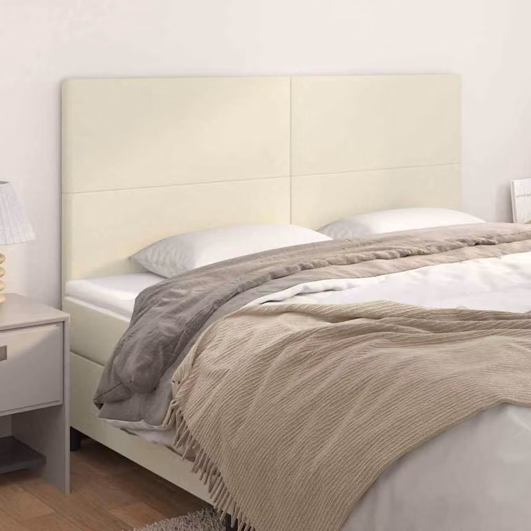 vidaXL Testiera Crema 180x5x118/128 cm Similpelle