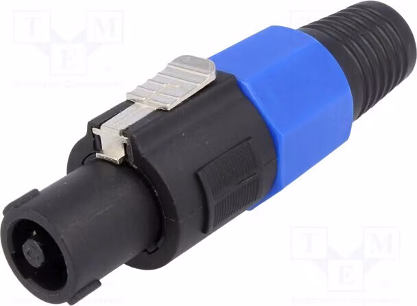 1 connettore femmina per altoparlanti con protezione contro la rottura dei cavi, con 4 pin. Modello: FM1245. Connettore per altoparlanti