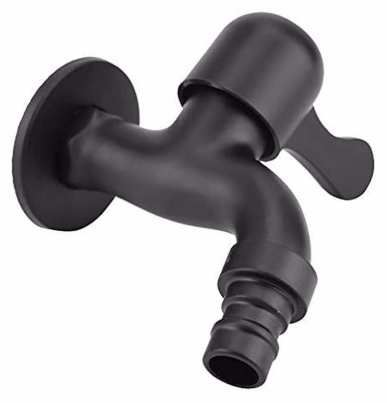 Supporto a parete per rubinetto, acciaio inossidabile, acqua fredda, stile vintage, colore nero