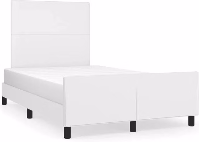 Letto matrimoniale | Letto per adulti | Giroletto senza Materasso Bianco 120x190 cm Similpelle
