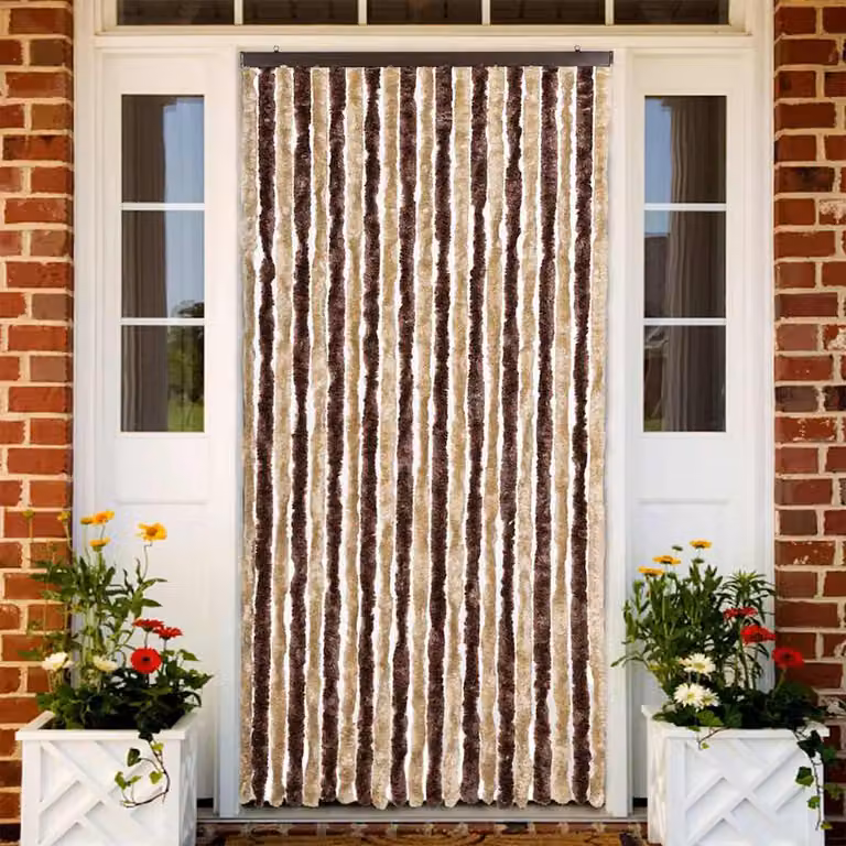 Zanzariera vidaXL a righe beige e marrone in ciniglia e poliestere L: 90 cm, H: 220 cm