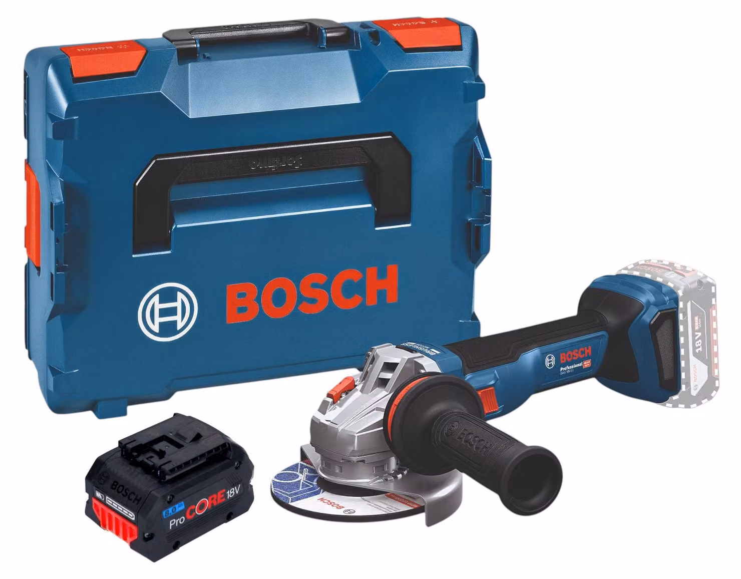 Smerigliatrice angolare a batteria Bosch GWS 18V-11 Professional 18 V 125 mm Brushless + L-Boxx ( 06019N4102 ) - senza batteria, senza caricabatteria