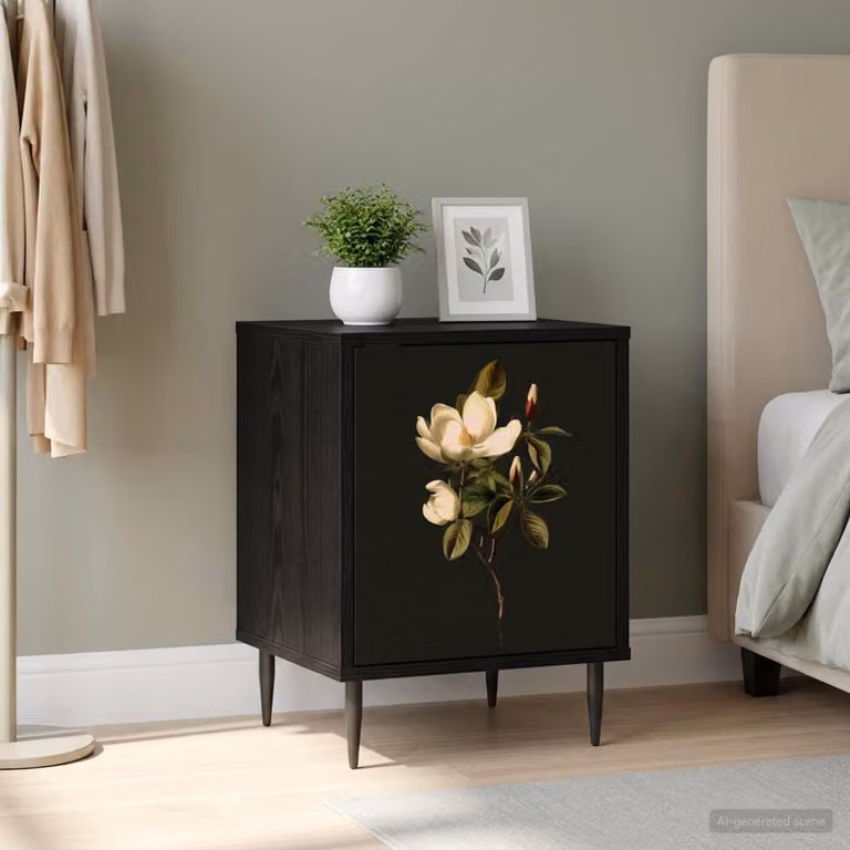 Armadio da Notte vidaXL BREMEN Rovere Nero Moderno L/P/H: 36 x 33 x 51 cm