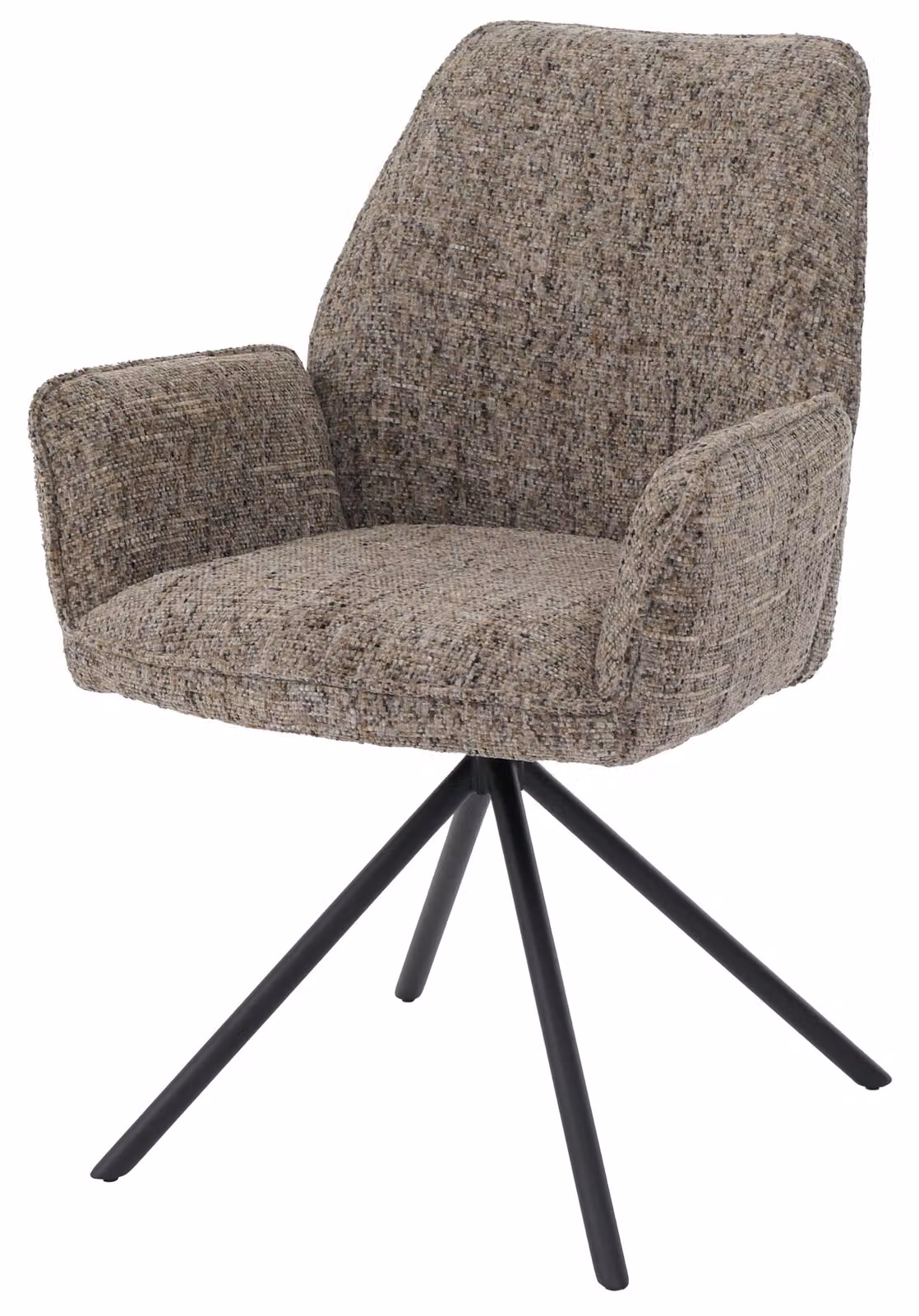 Sedia da pranzo HWC-G67, sedia da cucina, girevole, con sistema di auto-regolazione, rivestita in tessuto chenille (410g/m²), struttura disponibile nei colori nero e marrone