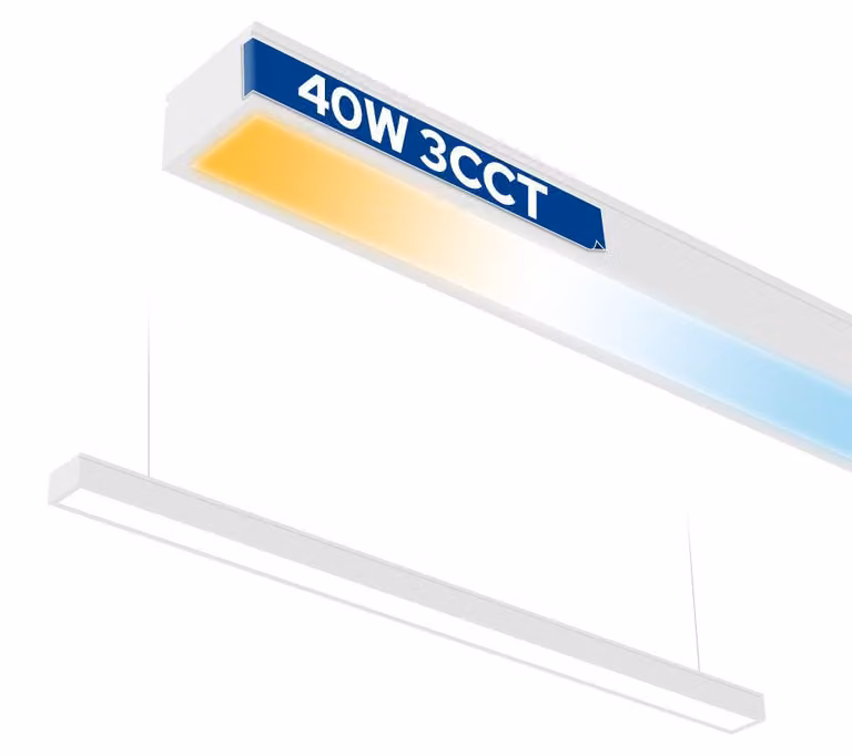 Lampada lineare a LED 40 W 3CCT 3200 lm 118 cm FORTIS bianca, lampada a vista/sospesa HOROZ