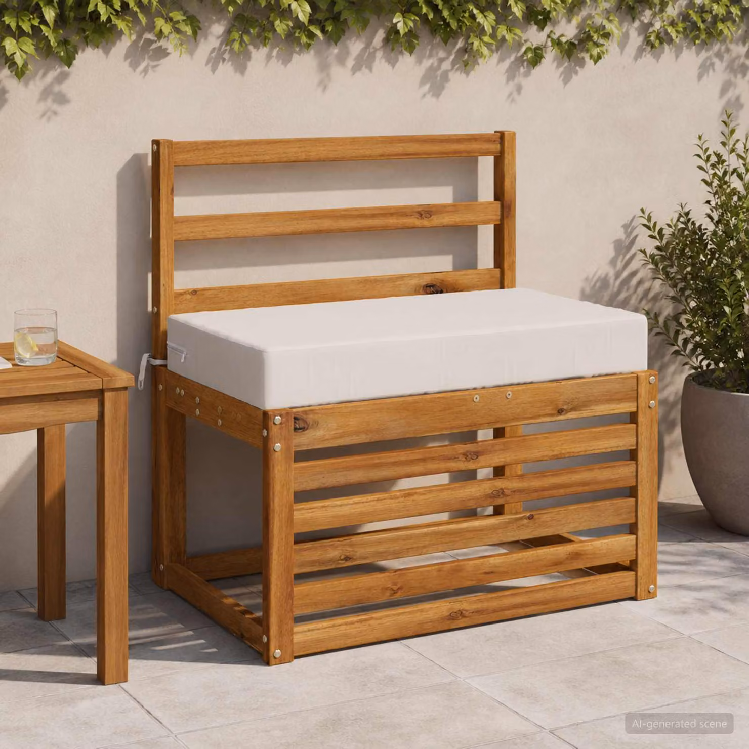 Cuscino per la seduta vidaXL SOEST in poliestere bianco con rivestimento lavabile e resistente ai raggi UV