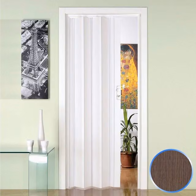 Porta a soffietto da interno in PVC mod. Luciana colore Rovere Tortora L: 88,5 cm x H: 214 cm