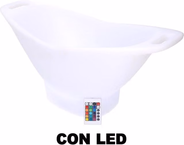 Lampada led plastica ricaricabile con portabottiglie multicolor ovale cm 64x30h28