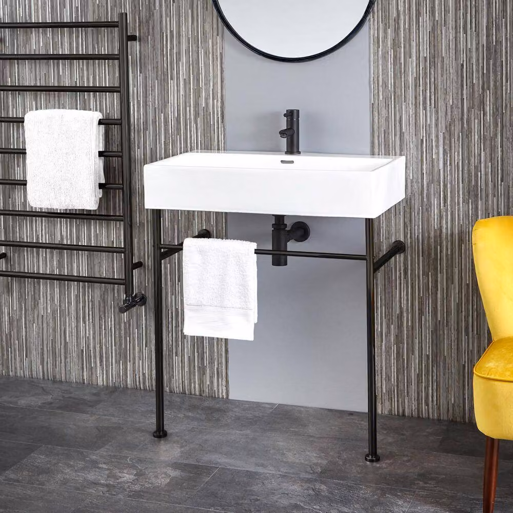 Lavabo a Consolle con Struttura Nera - 750 x 420mm - Sandford