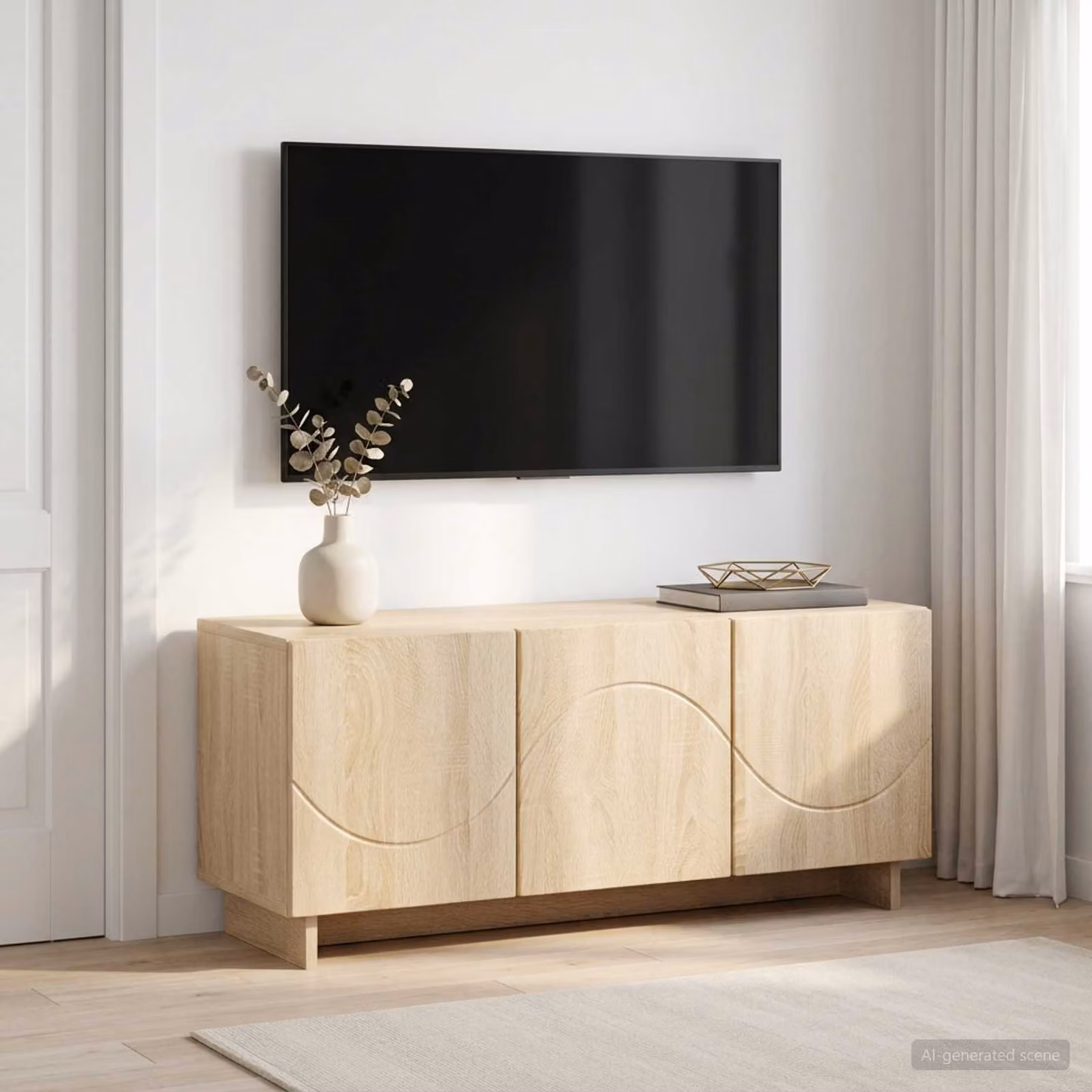 Supporto TV moderno vidaXL in legno color rovere, L 90 x P 34.5 x H 40 cm