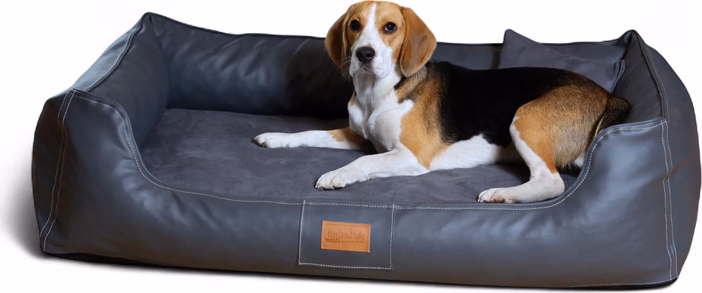 tierlando® MADDOX VIP cuccia ortopedica VISCO velours Pelle finta S - XXL - dimensioni: 120x85cm | colore: 02 graphite