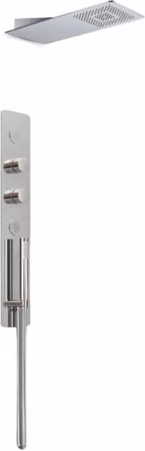 Wall kit a parete da incasso a muro acciaio inox + soffione doccia a parete acciaio inox punta quadrata