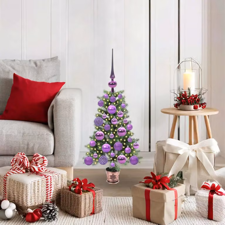 Albero di Natale a cono vidaXL con 150 LED luce bianca calda, Verde, Altezza: 65 cm