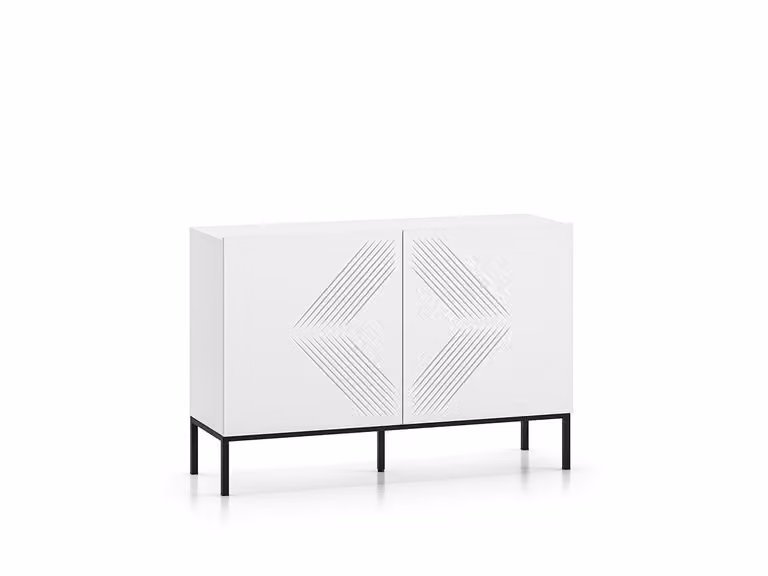 Cassettiera a doppia anta ADELE 3 - bianco / nero