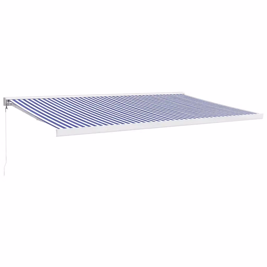 Tenda da Sole Retrattile vidaxl Blu e Bianca in Poliestere e Alluminio L: 500 cm, P: 300 cm – 2