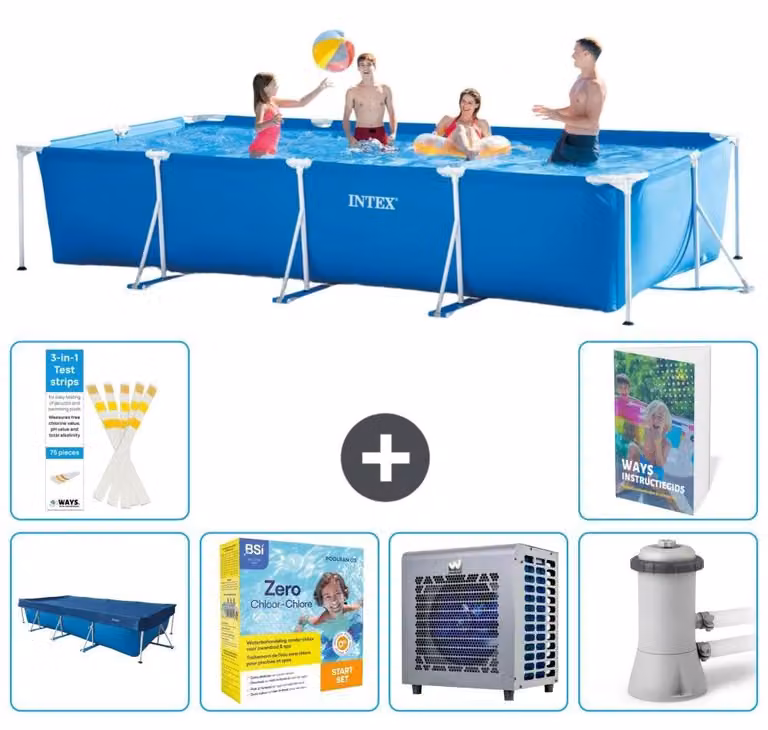 Piscina fuori terra rettangolare - 450x220x84 cm - Struttura in 5 parti, modello S84