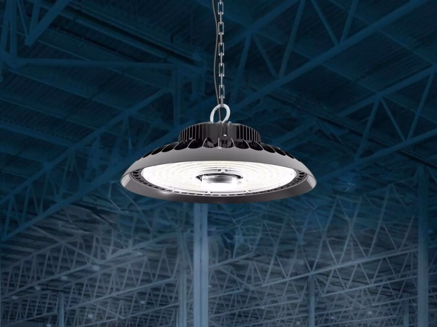 Lampada a LED High Bay UFO 150W / IP65 / 5000K + sensore + modalità standby - LU112/SR