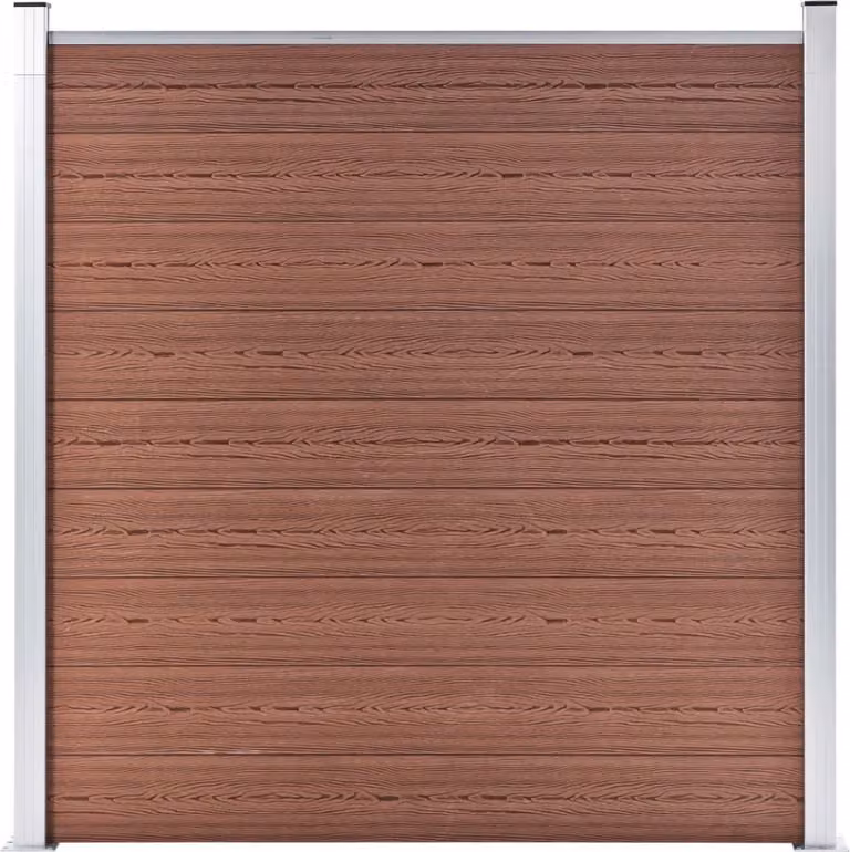 Pannelli Recinzione 9 Quadrati 1 Inclinato 1657x186cm Marrone