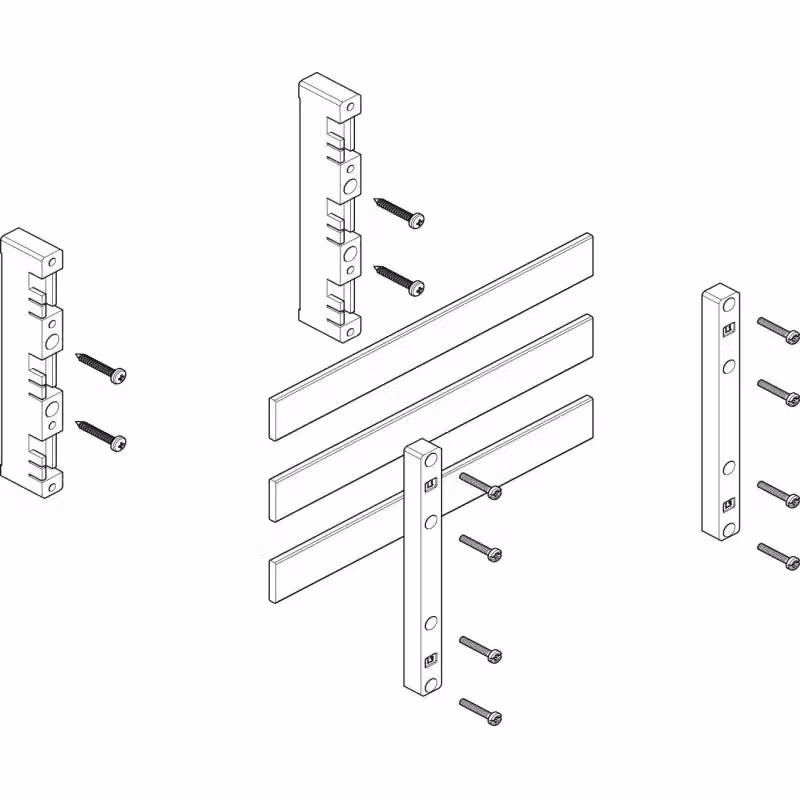 Modulo barra collettrice ABN piatto 1FB/2RE 60 mm con rame 30x5 mm, a 3 poli, EBM 32 mm MFSC12643
