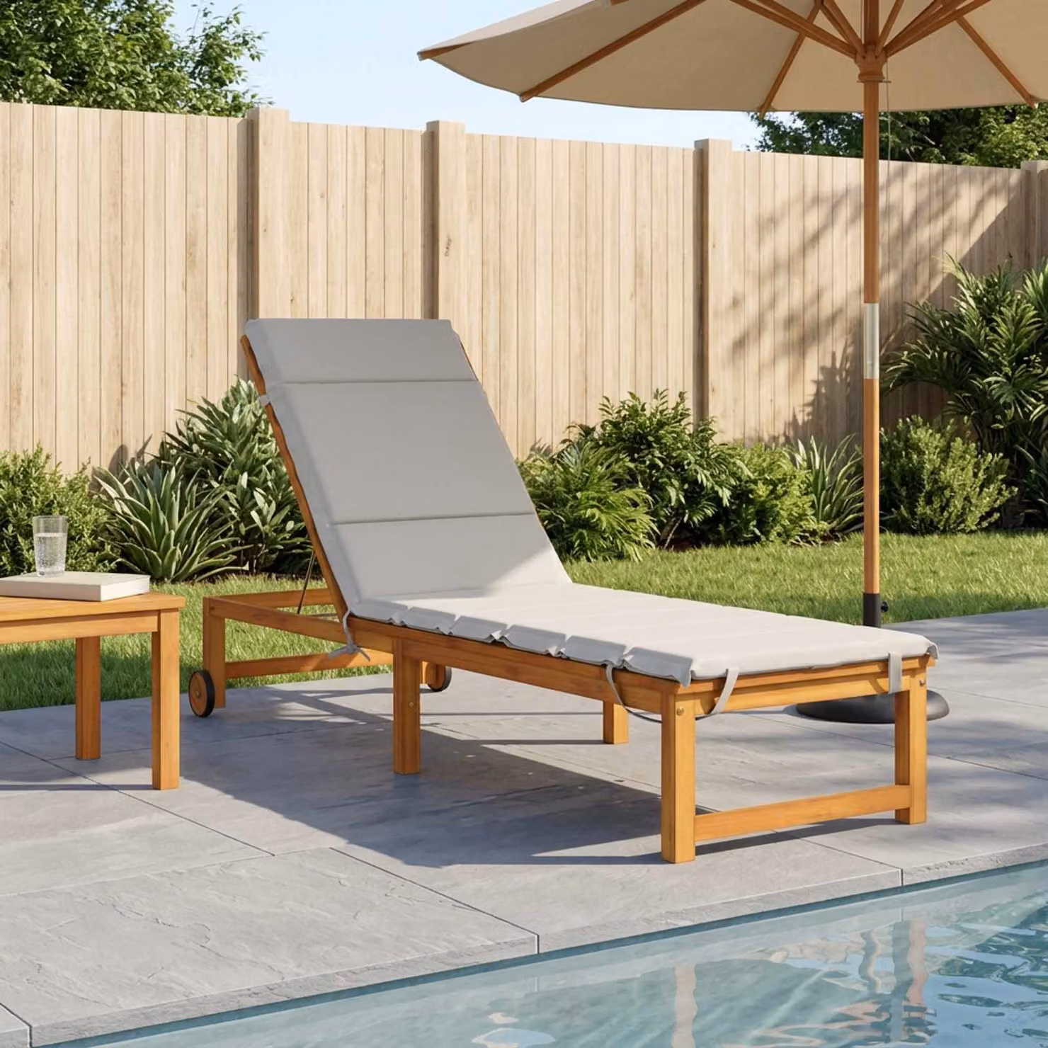 vidaXL Cuscino per Lettino GEMERT Bianco con Rivestimento Rimovibile e Resistente ai Raggi UV in Poliestere