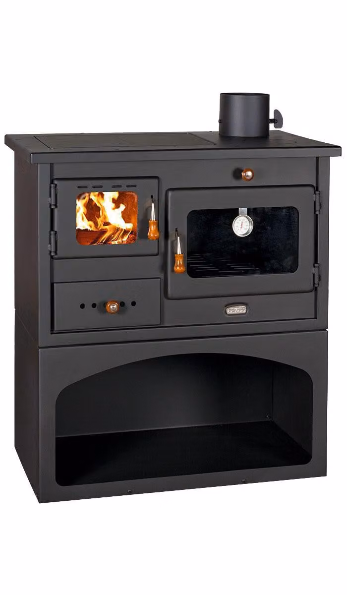 Stufa a legna Prity 1P34 – 10,1 kW, con forno e piastra metallica – Classe A