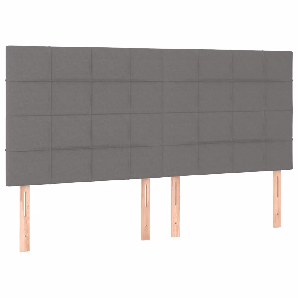 Testiera per letto vidaXL in tessuto grigio con struttura in legno e pannello imbottito L: 180 cm, P: 5 cm, H: 118/128 cm – 2