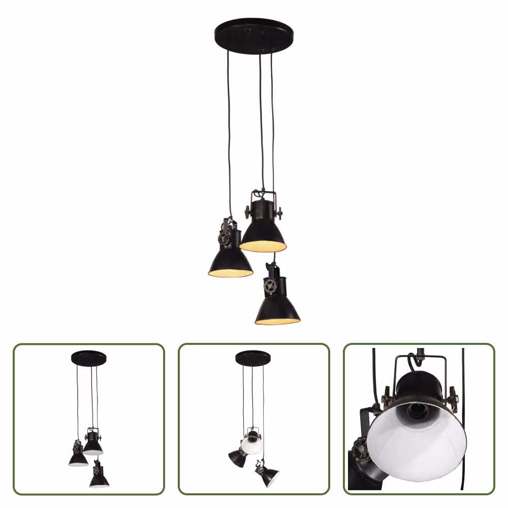 The Living Store Lampada a sospensione 25 W Nero 30x30x100 cm E27