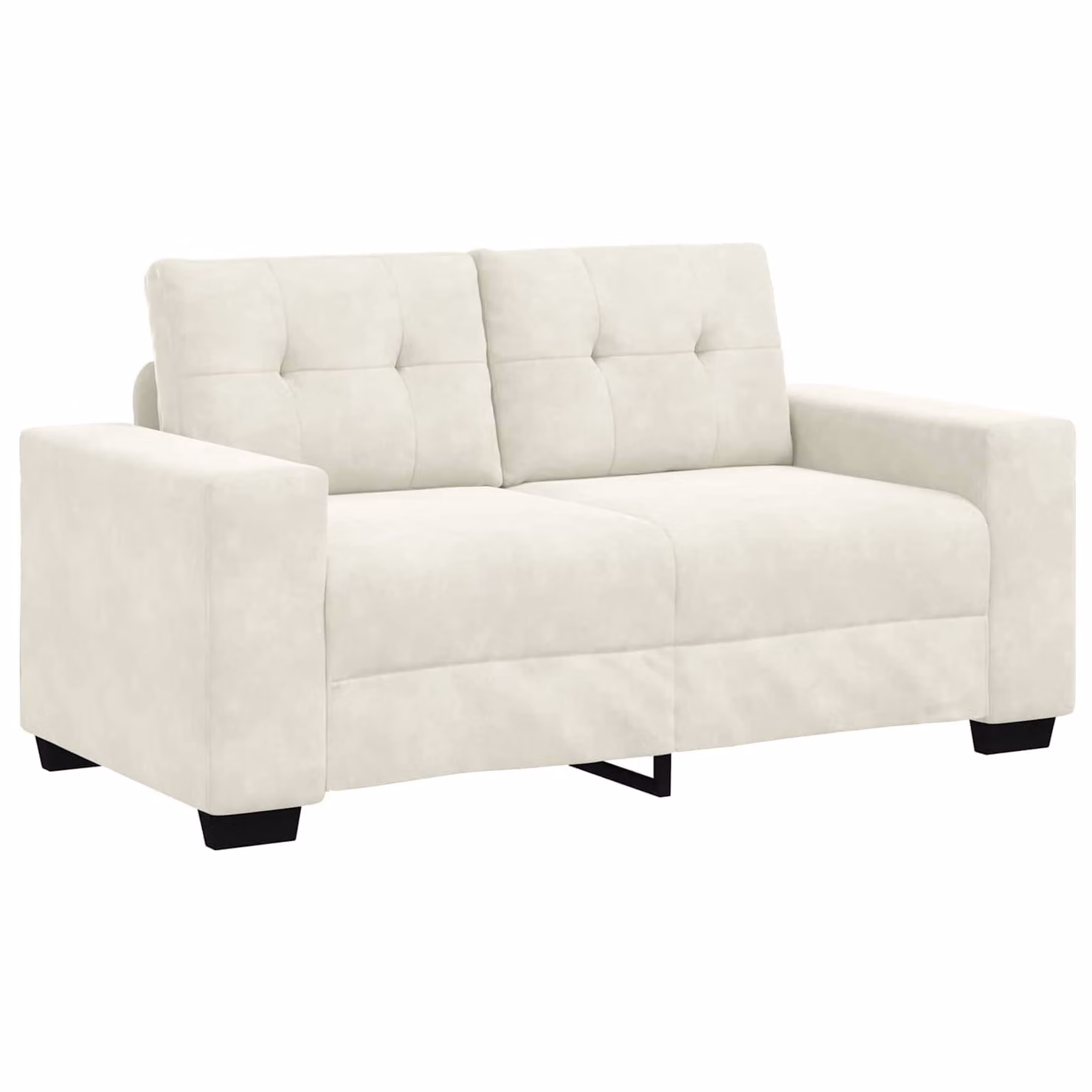 vidaXL Divano a due posti moderno in velluto beige e bianco, L: 160 cm