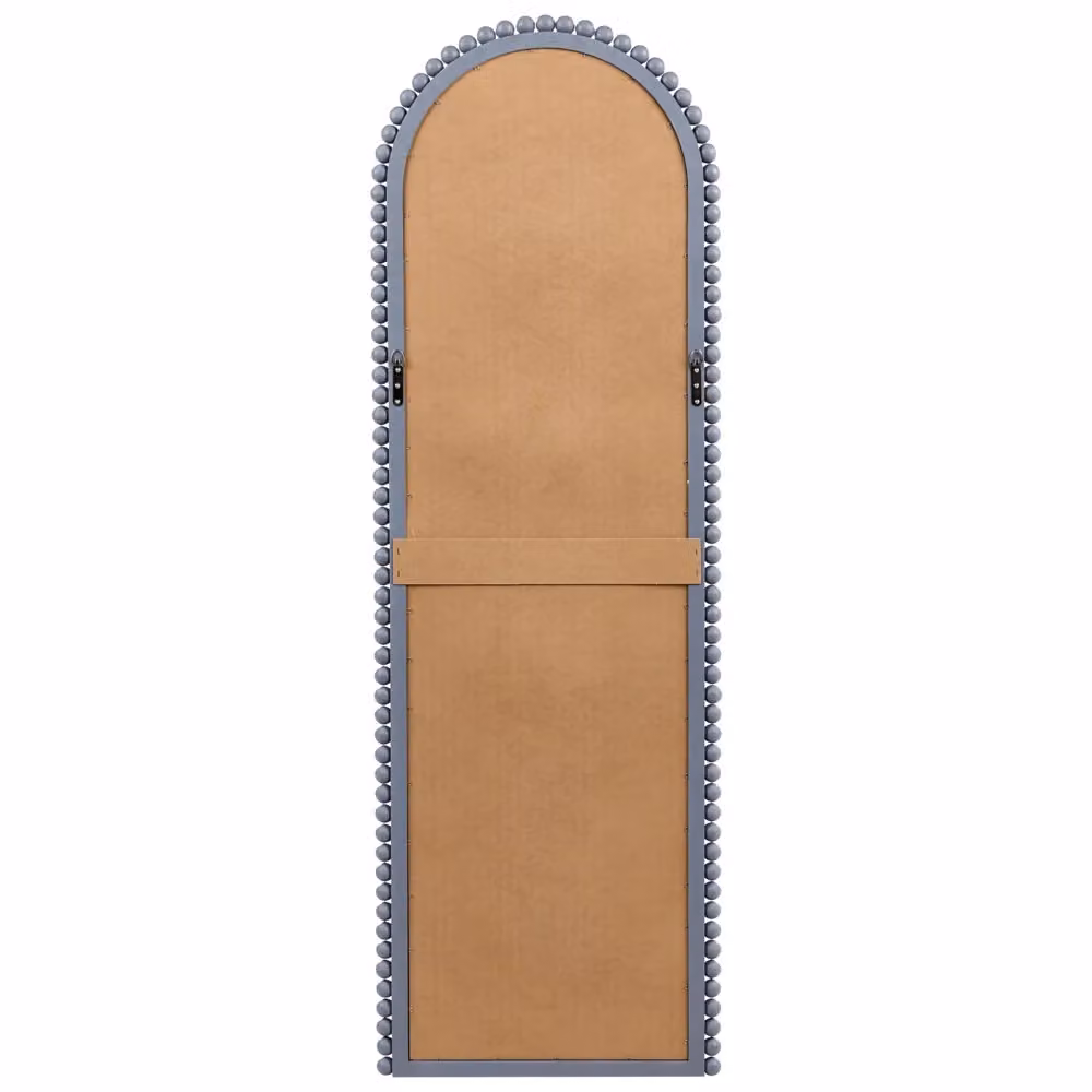 Specchio da Parete Moderno BELIANI in Legno e Vetro Grigio L: 53 cm, H: 165 cm – 2