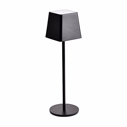 Lampada LED da Tavolo 2W Colore Nero in Alluminio ricaricabile con USB C Touch Dimmerabile 3000K IP54