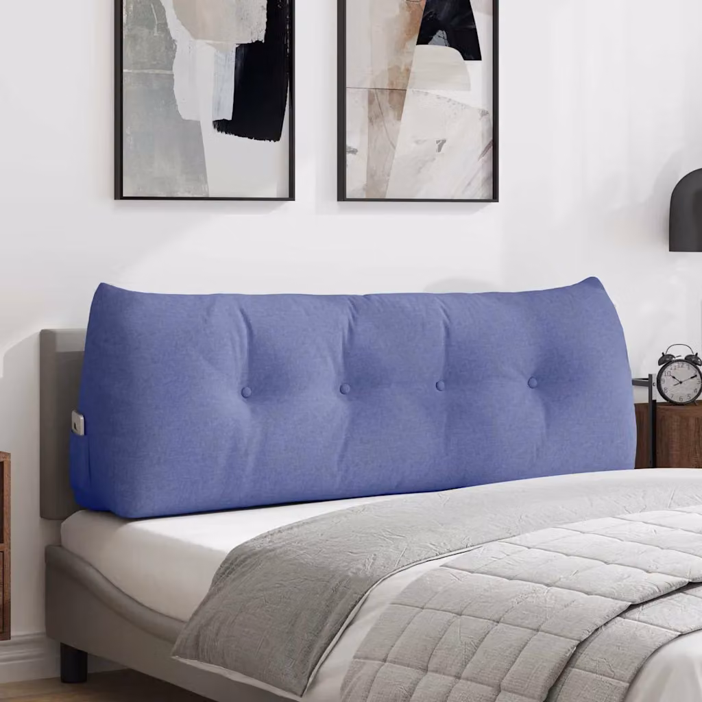 Cuscino per schiena ergonomico vidaXL blu jeans con rivestimento rimovibile e lavabile in lavatrice L 140 cm x P 24 cm x H 50 cm
