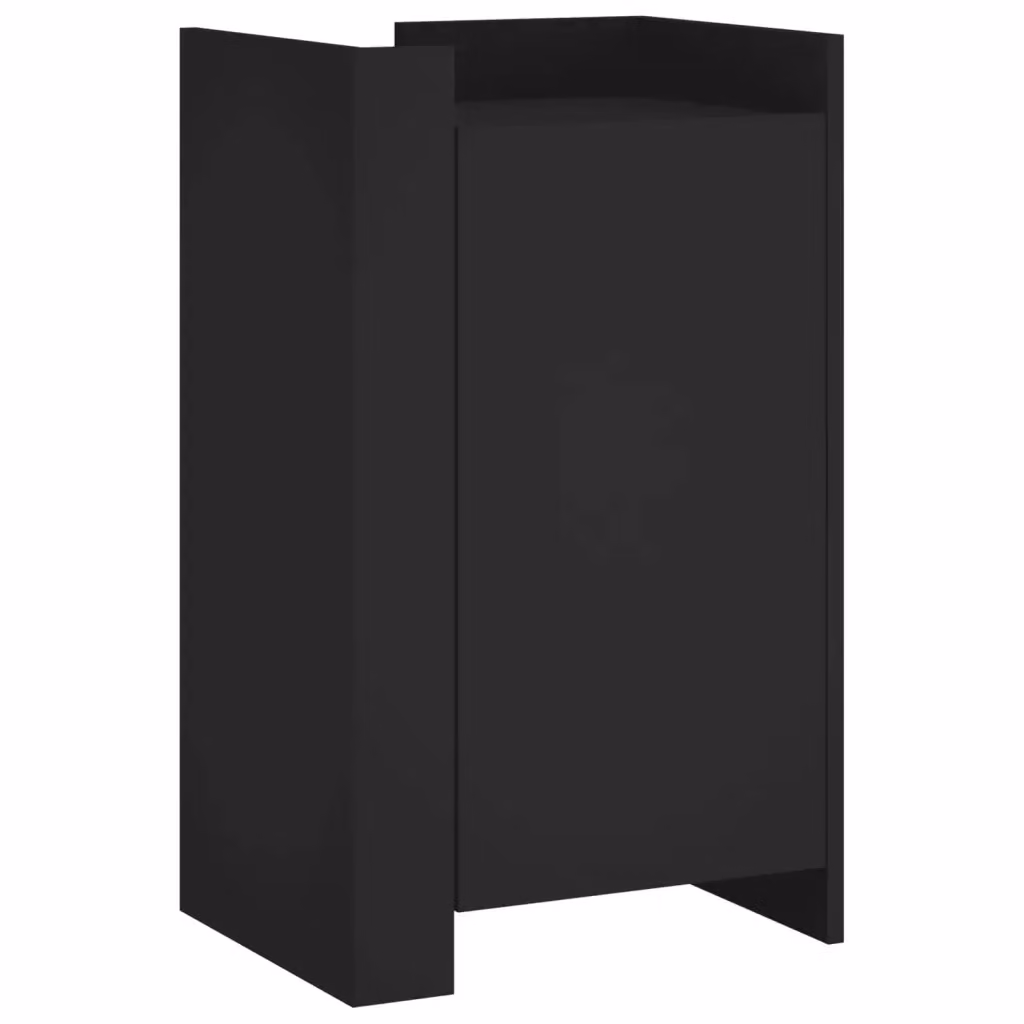 Credenza nera a parete vidaXL in legno e MDF per sala da pranzo L: 45 cm, P: 35 cm, H: 75 cm – 2