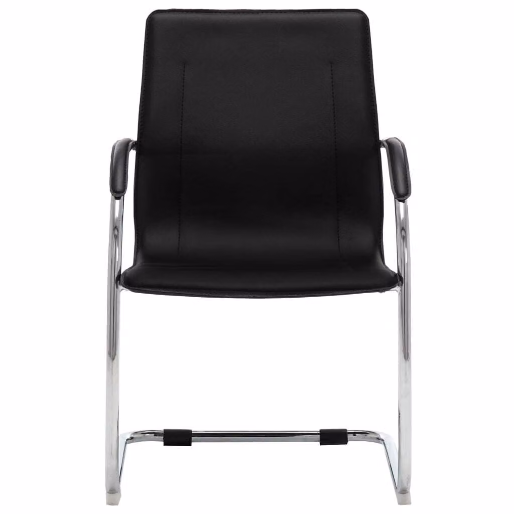 vidaXL Sedia da ufficio cantilever in Pelle finta nera