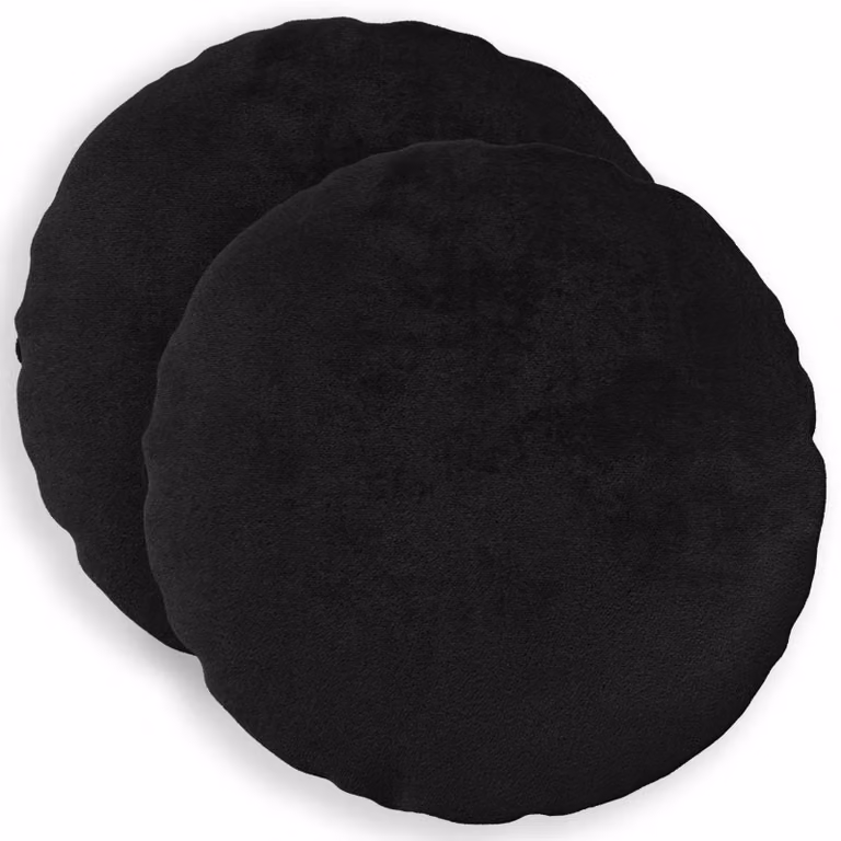 Set di 2 federe vidaXL HEERLEN nere in flanella per pouf rotondi, Ø 30 cm
