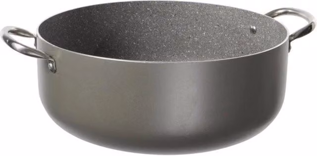 Set di 4 Casseruole con 2 Manici Casa Collection Chef Stone Grigio con Rivestimento in Ceramica Antiaderente Diametro: 30 cm
