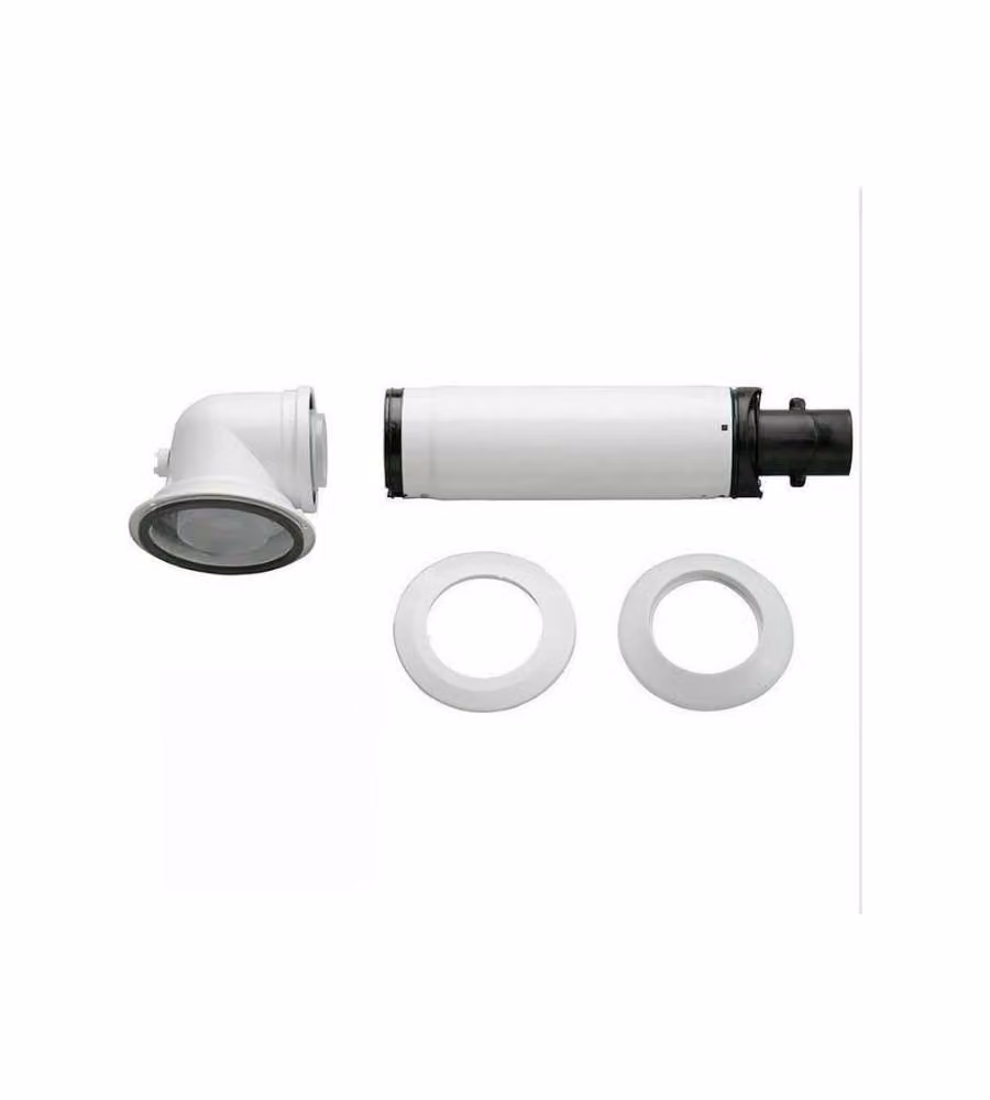 Kit base scarico fumi coassiale Bosch C13X 60/100 mm bianco in plastica