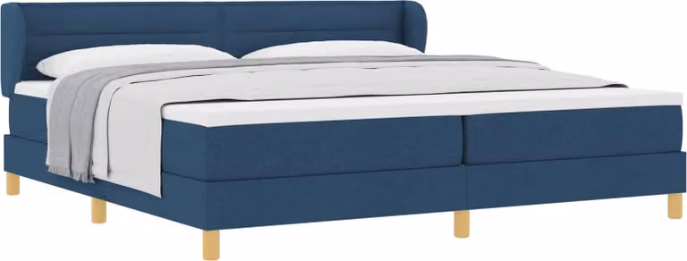 Letto a molle con materasso Blu 200 x 200 cm Tessuto