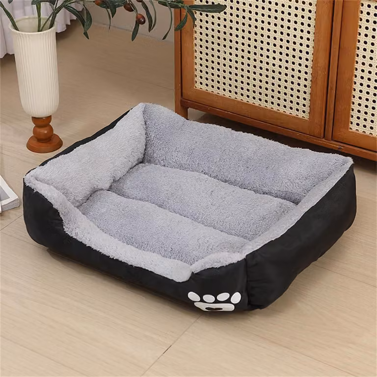 Cuccia ortopedica per cani, lavabile, antiscivolo, in peluche, colore nero, taglia XXL